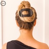image:imageTELETIES  Large Flat Round Clip  Strong Grip Bendable Teeth Comfortable Curved Design  For Lying Down Yoga Driving amp More  Ideal for Thick Hair  For All Hair Textures  Coconut WhiteJet Black