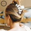 image:imageTELETIES  Large Hair Clip  Strong Grip Bendable Teeth Comfortable Curved Design  Ideal for Thick Hair  For All Hair Textures  TortoiseCoconut White
