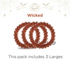 image:imageTELETIES  Large Spiral Hair Coils  Halloween Collection  Ponytail Holder Hair Ties for Women  Phone Cord Hair Ties  Strong Grip No Rip Water Resistant No Crease  3 pack  WickedWicked  Large
