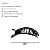 image:imageTELETIES  Medium Flat Round Clip  Strong Grip Bendable Teeth Comfortable Curved Design  Ideal for MediumThick Hair  For All Hair Textures  Almond BeigeJet Black