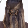 image:imageTELETIES  Medium Flat Round Clip  Strong Grip Bendable Teeth Comfortable Curved Design  Ideal for MediumThick Hair  For All Hair Textures  Almond BeigeTortoise