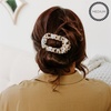 image:imageTELETIES  Medium Flat Round Clip  Strong Grip Bendable Teeth Comfortable Curved Design  Ideal for MediumThick Hair  For All Hair Textures  Almond BeigeBlonde Tortoise