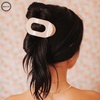image:imageTELETIES  Medium Flat Round Clip  Strong Grip Bendable Teeth Comfortable Curved Design  Ideal for MediumThick Hair  For All Hair Textures  Almond BeigeAlmond Beige
