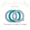 image:imageTELETIES  Small Spiral Hair Coils  For ThinMedium Hair  Ponytail Holder for Women  Phone Cord Hair Ties  Strong Grip No Rip Water Resistant No Crease  Spring  3 pack  Spring SplashLarge  Soft Surf