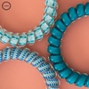 image:imageTELETIES  Small Spiral Hair Coils  For ThinMedium Hair  Ponytail Holder for Women  Phone Cord Hair Ties  Strong Grip No Rip Water Resistant No Crease  Spring  3 pack  Spring SplashLarge  Soft Surf