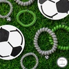 image:imageTELETIES  Small Spiral Hair Coils  Sports Collection  Ponytail Holder Hair Ties for Women  Phone Cord Hair Ties  Strong Grip No Rip Water Resistant No Crease  3 pack  FootballSoccer  Large