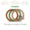 image:imageTELETIES  Small Spiral Hair Coils  Sports Collection  Ponytail Holder Hair Ties for Women  Phone Cord Hair Ties  Strong Grip No Rip Water Resistant No Crease  3 pack  FootballFootball  Small