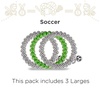 image:imageTELETIES  Small Spiral Hair Coils  Sports Collection  Ponytail Holder Hair Ties for Women  Phone Cord Hair Ties  Strong Grip No Rip Water Resistant No Crease  3 pack  FootballSoccer  Large
