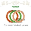 image:imageTELETIES  Small Spiral Hair Coils  Sports Collection  Ponytail Holder Hair Ties for Women  Phone Cord Hair Ties  Strong Grip No Rip Water Resistant No Crease  3 pack  FootballFootball  Large