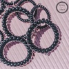 image:imageTELETIES  Spiral Hair Coils  Ponytail Holder Hair Ties for Women  Phone Cord Hair Ties  Strong Grip No Rip Water Resistant No Crease Hair Tie Coils  3 pack Large Eat Glitter for BreakfastJet Black