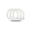 image:imageTELETIES  Spiral Hair Coils  Ponytail Holder Hair Ties for Women  Phone Cord Hair Ties  Strong Grip No Rip Water Resistant No Crease Hair Tie Coils  3 pack Large Eat Glitter for BreakfastCrystal Clear