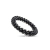 image:imageTELETIES  Spiral Hair Coils  Ponytail Holder Hair Ties for Women  Phone Cord Hair Ties  Strong Grip No Rip Water Resistant No Crease Hair Tie Coils  3 pack Large Eat Glitter for BreakfastJet Black