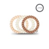 image:imageTELETIES  Spiral Hair Coils  Ponytail Holder Hair Ties for Women  Phone Cord Hair Ties  Strong Grip No Rip Water Resistant No Crease Hair Tie Coils  3 pack Large Eat Glitter for BreakfastFor the Love of Nudes