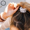 image:imageTELETIES  Spiral Hair Coils  Ponytail Holder Hair Ties for Women  Phone Cord Hair Ties  Strong Grip No Rip Water Resistant No Crease Hair Tie Coils  3 pack Large Eat Glitter for BreakfastCoconut White