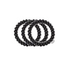image:imageTELETIES  Spiral Hair Coils  Ponytail Holder Hair Ties for Women  Phone Cord Hair Ties  Strong Grip No Rip Water Resistant No Crease Hair Tie Coils  3 pack Large Eat Glitter for BreakfastJet Black