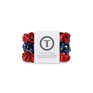 image:imageTELETIES  Large Scrunchie  100 Natural Silk Hair Scrunchie  Soft amp Gentle on Hair  Prevents Breakage amp Damage  Safe for Sleep  Ideal for ThinMedium Hair  All Hair Textures  Independence Bae