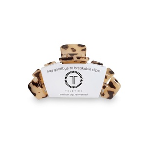 image:imageTELETIES  Small Hair Clip  Hair Claw Clips for Women  Strong Grip Bendable Teeth Comfortable Curved Design  Ideal for Thin or Short Hair  For All Hair Textures  TortoiseBlonde Tortoise
