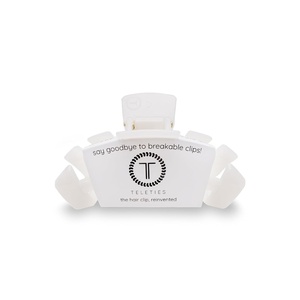 image:imageTELETIES  Small Hair Clip  Hair Claw Clips for Women  Strong Grip Bendable Teeth Comfortable Curved Design  Ideal for Thin or Short Hair  For All Hair Textures  TortoiseCoconut White