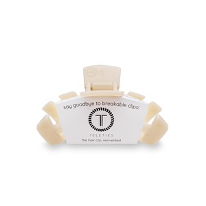 image:imageTELETIES  Small Hair Clip  Hair Claw Clips for Women  Strong Grip Bendable Teeth Comfortable Curved Design  Ideal for Thin or Short Hair  For All Hair Textures  TortoiseAlmond Beige