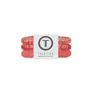 image:imageTELETIES  Small Spiral Hair Coils  For ThinMedium Hair  Ponytail Holder for Women  Phone Cord Hair Ties  Strong Grip No Rip Water Resistant No Crease  Spring  3 pack  Spring SplashSmall  Dreamsicle