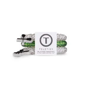 image:imageTELETIES  Small Spiral Hair Coils  Sports Collection  Ponytail Holder Hair Ties for Women  Phone Cord Hair Ties  Strong Grip No Rip Water Resistant No Crease  3 pack  FootballLacrosse  Small
