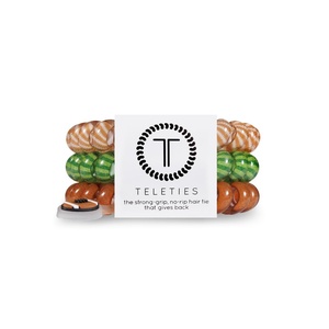 image:imageTELETIES  Small Spiral Hair Coils  Sports Collection  Ponytail Holder Hair Ties for Women  Phone Cord Hair Ties  Strong Grip No Rip Water Resistant No Crease  3 pack  FootballFootball  Large