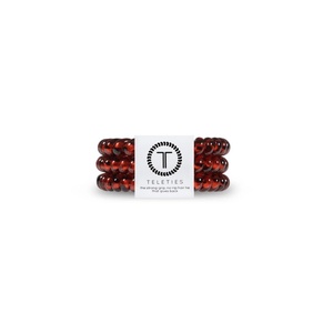 image:imageTELETIES  Spiral Hair Coils  Ponytail Holder Hair Ties for Women  Phone Cord Hair Ties  Strong Grip No Rip Water Resistant No Crease Hair Tie Coils  3 pack Small TortoiseTortoise