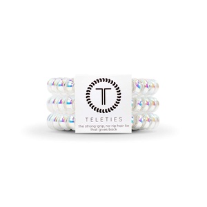 image:imageTELETIES  Spiral Hair Coils  Ponytail Holder Hair Ties for Women  Phone Cord Hair Ties  Strong Grip No Rip Water Resistant No Crease Hair Tie Coils  3 pack Small TortoisePeppermint