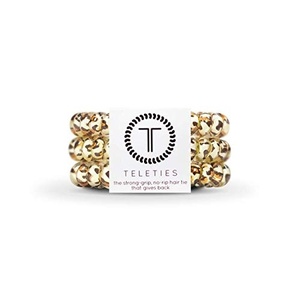 image:imageTELETIES  Spiral Hair Coils  Ponytail Holder Hair Ties for Women  Phone Cord Hair Ties  Strong Grip No Rip Water Resistant No Crease Hair Tie Coils  3 pack Small TortoiseLeopard