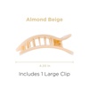 image:imageTELETIES  Large Flat Rectangle Clip  For Thick Hair  For Lounging Travel Yoga amp More  Strong Grip Bendable Teeth Comfortable LayBack Design  All Hair Textures  Coconut WhiteAlmond Beige