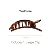 image:imageTELETIES  Large Flat Rectangle Clip  For Thick Hair  For Lounging Travel Yoga amp More  Strong Grip Bendable Teeth Comfortable LayBack Design  All Hair Textures  Coconut WhiteTortoise