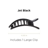 image:imageTELETIES  Large Flat Rectangle Clip  For Thick Hair  For Lounging Travel Yoga amp More  Strong Grip Bendable Teeth Comfortable LayBack Design  All Hair Textures  Coconut WhiteJet Black
