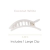 image:imageTELETIES  Large Flat Rectangle Clip  For Thick Hair  For Lounging Travel Yoga amp More  Strong Grip Bendable Teeth Comfortable LayBack Design  All Hair Textures  Coconut WhiteCoconut White