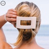 image:imageTELETIES  Large Flat Rectangle Clip  For Thick Hair  For Lounging Travel Yoga amp More  Strong Grip Bendable Teeth Comfortable LayBack Design  All Hair Textures  Coconut WhiteAlmond Beige