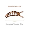 image:imageTELETIES  Large Flat Rectangle Clip  For Thick Hair  For Lounging Travel Yoga amp More  Strong Grip Bendable Teeth Comfortable LayBack Design  All Hair Textures  Coconut WhiteBlonde Tortoise