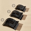 image:imageTELETIES  Large Flat Rectangle Clip  Ideal for Thick Hair  For Lying Down Yoga Driving amp More  Strong Grip Bendable Teeth Comfortable Curved Design  All Hair Textures  Wild SideJet Black  Quilted