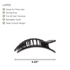 image:imageTELETIES  Large Flat Rectangle Clip  Ideal for Thick Hair  For Lying Down Yoga Driving amp More  Strong Grip Bendable Teeth Comfortable Curved Design  All Hair Textures  Wild SideJet Black  Quilted