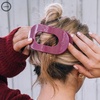 image:imageTELETIES  Large Flat Round Clip  Ideal for Thick Hair  For Lying Down Yoga Driving amp More  Strong Grip Bendable Teeth Comfortable Curved Design  All Hair Textures  Wild SideWild Side