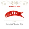 image:imageTELETIES  Large Flat Round Hair Clip  Holiday Collection  Hair Claw Clips for Women  Strong Grip Bendable Teeth Curved Design  For All Hair Types and Textures  Rudolph Red