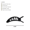 image:imageTELETIES  Large Flat Square Clip  For Lying Down Yoga Driving amp More  Strong Grip Bendable Teeth Comfortable Curved Design  Ideal for Thick Hair  Core Collection  Almond BeigeJet Black