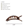 image:imageTELETIES  Large Flat Square Clip  For Lying Down Yoga Driving amp More  Strong Grip Bendable Teeth Comfortable Curved Design  Ideal for Thick Hair  Core Collection  Almond BeigeTortoise