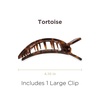 image:imageTELETIES  Large Flat Square Clip  For Lying Down Yoga Driving amp More  Strong Grip Bendable Teeth Comfortable Curved Design  Ideal for Thick Hair  Core Collection  Almond BeigeTortoise
