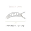 image:imageTELETIES  Large Flat Square Clip  For Lying Down Yoga Driving amp More  Strong Grip Bendable Teeth Comfortable Curved Design  Ideal for Thick Hair  Core Collection  Almond BeigeCoconut White