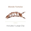 image:imageTELETIES  Large Flat Square Clip  For Lying Down Yoga Driving amp More  Strong Grip Bendable Teeth Comfortable Curved Design  Ideal for Thick Hair  Core Collection  Almond BeigeBlonde Tortoise