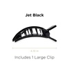 image:imageTELETIES  Large Flat Square Clip  For Lying Down Yoga Driving amp More  Strong Grip Bendable Teeth Comfortable Curved Design  Ideal for Thick Hair  Core Collection  Almond BeigeJet Black