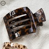 image:imageTELETIES  Large Flat Square Clip  For Lying Down Yoga Driving amp More  Strong Grip Bendable Teeth Comfortable Curved Design  Ideal for Thick Hair  Core Collection  Almond BeigeTortoise