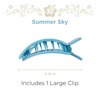 image:imageTELETIES  Large Flat Square Clip  Ideal for Thick Hair  For Lying Down Yoga Driving amp More  Strong Grip Bendable Teeth Comfortable Curved Design  For All Hair Textures  Summer SkySummer Sky