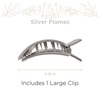 image:imageTELETIES  Large Flat Square Hair Clip  Fall Collection  Hair Claw Clips for Women  Strong Grip Bendable Teeth Curved Design  For All Hair Types and Textures  Silver Flames