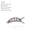 image:imageTELETIES  Large Flat Square Hair Clip  Fall Collection  Hair Claw Clips for Women  Strong Grip Bendable Teeth Curved Design  For All Hair Types and Textures  Silver Flames