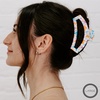 image:imageTELETIES  Large Open Claw Clip  Strong Grip Bendable Teeth Comfortable Cutout Design  Ideal for Long Thick Curly or Wavy Hair  For All Hair Textures  Spring Collection  Fly AwayFly Away